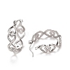 Non-Tarnish Hollow Heart 304 Stainless Steel Hoop Earrings for Women STAS-A057-11P-2