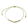 Natural Round Peridot Beads Braided Bead Bracelets for Women BJEW-JB11655-09-2