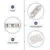 Spritewelry 100Pcs 3-Hole Iron Grade A Rhinestone Bridge Spacers RB-SW0001-02-5