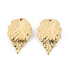 304 Stainless Steel Leaf Pendants STAS-T072-45G-1
