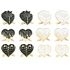 12Pcs 6 Styles Heart Golden Alloy Enamel Scarf Buckle Ring AJEW-CJ0001-34-1