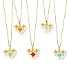 Imitate Austrian Crystal Bicone Glass & Glass Pearl Beaded Heart Pendant 304 Stainless Steel Cable Chain Necklaces for Women NJEW-MZ00154-2