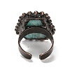 Natural Mixed Gemstone Open Cuff Ring RJEW-M166-03R-4