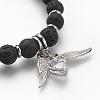 Natural Lava Rock Beads Stretch Bracelets BJEW-JB02712-2