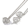 Brass Rhinestone Pendant Necklaces NJEW-G089-16B-P-1
