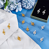 60Pcs 2 Colors Alloy Musical Note Brooches JEWB-PH01289-4