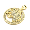 Brass Micro Pave Cubic Zirconia Pendants KK-K354-08I-G-2