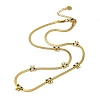 304 Stainless Steel Crystal Rhinestone Flat Snake Chain Bowknot Pendant Necklaces for Women NJEW-K383-03G-1