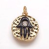 Hammered Brass Pendants KK-K207-03-2