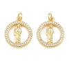 Religion Brass Micro Pave Clear Cubic Zirconia Pendants CU-CBA9482-01G-09-1