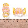 Transparent Acrylic Enamel Beads OACR-P027-01B-3