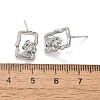 Brass Stud Earrings EJEW-G432-01P-5