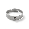 304 Stainless Steel Open Cuff Rings Findings STAS-K278-02P-2