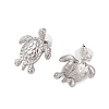 Sea Turtle Alloy Stud Earrings for Women EJEW-A112-04P-3