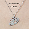 Non-Tarnish 201 Stainless Steel Hollow Cloud with Star Pendant Necklace NJEW-OY001-76-3