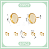 Flat Round 304 Stainless Steel Stud Earring Settings STAS-UN0060-74D-G-3