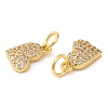 Rack Plating Brass Micro Pave Clear Cubic Zirconia Charms KK-Z026-17G-2