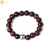 4MM Round Natural Garnet Beaded Stretch Rings VM0712-13-1