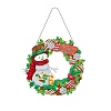 Christmas Theme DIY Diamond Painting Wreath Pendant Decoration Kits XMAS-PW0001-112F-1