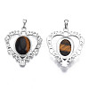 Natural Tiger Eye Pendants G-S274-12L-3