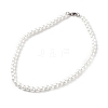 Glass Pearl Round Beaded Necklace for Men Women X-NJEW-JN03923-01-1