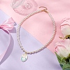 White Glass Pearl Beaded Necklaces NJEW-JN04652-03-2