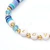 Love Handmade Polymer Clay Beads Stretch Bracelet for Teen Girl Women BJEW-JB06936-4