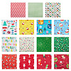 15Pcs 2 Bags 2 Styles Christmas Cotton Fabric DIY-TA0014-62-3