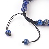 Chakra Natural Lapis Lazuli Braided Bead Bracelets BJEW-O164-A11-2