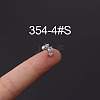 316L Stainless Steel Micro Pave Cubic Zirconia Cartilage Earrings WG094CA-04-1