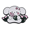Flower Rose Dog Enamel Pin JEWB-P033-01B-1