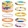 8Pcs 6 Style Synthetic Imperial Jasper & GLass Beaded Stretch Bracelets Set BJEW-SW00086-02-1