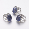 Natural Sodalite Wide Band Finger Rings RJEW-K224-A11-3