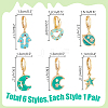 6 Pairs 6 Styles Brass Dangle Leverback Earrings EJEW-PH0001-32-2