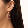 Heart with Butterfly Alloy Rhinestone Dangle Earrings FS-WGF592F-04-1