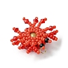 Glass Seed Beaded Crab Pendants PALLOY-CJ00128-4