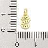 Letter Brass Micro Pave Clear Cubic Zirconia Pendants KK-K354-06G-S-3