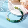 Natural Green Aventurine & Mixed Gemstone Round Beaded Stretch Bracelets for Women BJEW-JB11056-05-2