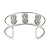 Non-Tarnish 304 Stainless Steel Wide Textured Open Cuff Bangles BJEW-Q348-05P-08-3