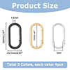 12Pcs 3 Colors Zinc Alloy Spring Gate Rings FIND-HS0001-39-2