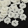 White Acrylic Apple 2-Hole Sewing Buttons Scrapbooking 21mm Knopf Bouton X-BUTT-E037-A-01-1