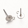 Non-Tarnish 316 Surgical Stainless Steel Stud Earring Settings X-STAS-K098-07-6mm-P-2