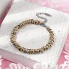 304 Stainless Steel Ring Link Chain Bracelets for Women BJEW-Z084-01GP-3