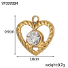 304 Stainless Steel Pave Cubic Zirconia Charms CU-OY002-13G-7