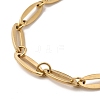 Ion Plating(IP) 304 Stainless Steel Oval Link Chain Bracelet for Women BJEW-G667-03G-2