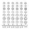 64Pcs 8 Style Brass Multi-Petal Bead Caps KK-PH0012-84-6