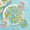 500Pcs Rubberized Style Imitated Silicone Acrylic Beads MACR-SP0001-07F-6