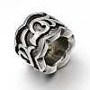 Retro 304 Stainless Steel Big Hole Column Beads STAS-E086-29AS-2
