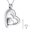 Stainless Steel Heart Pendant Urn Ashes Necklaces PW-WG8DE50-01-5