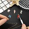 5Pcs 5 Styles Brass Enamel Pendants KK-CJ0004-27-5